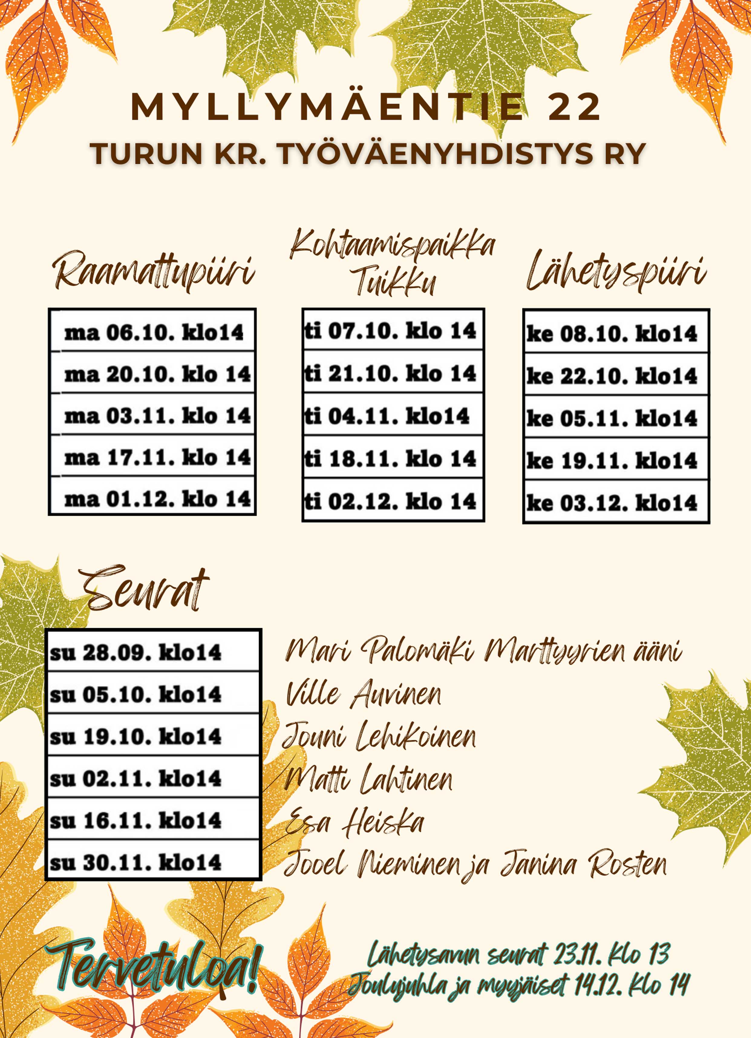 Syksyn ohjelma cccx 2025