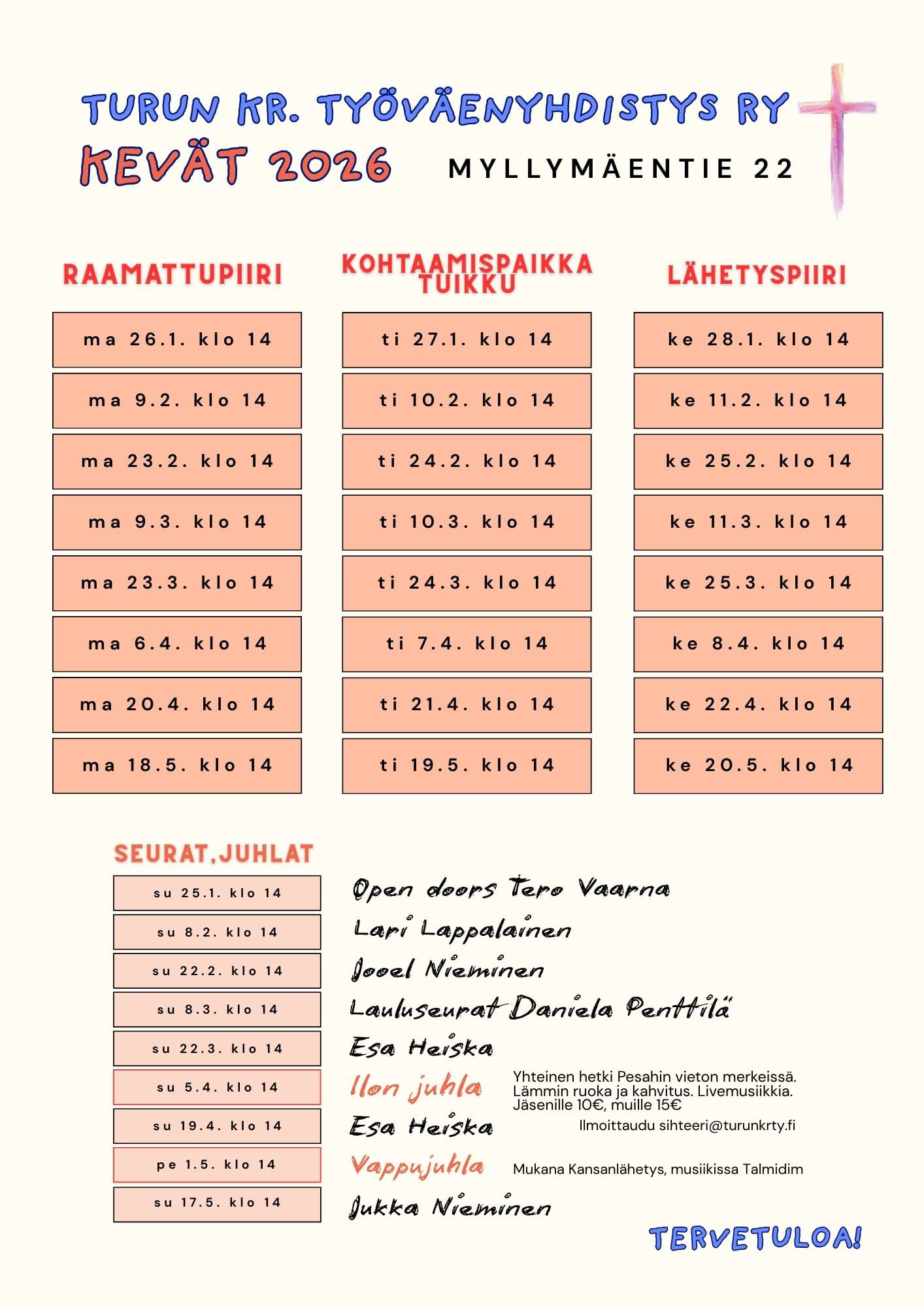 2026 kevään seurat